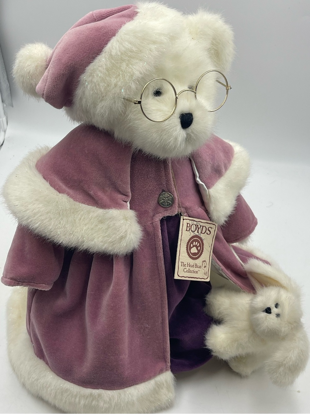 VTG Boyds Bears Victoria Crystalfrost w/ Dog Ltd Ed 3894/4920 NWT Stand Glasses